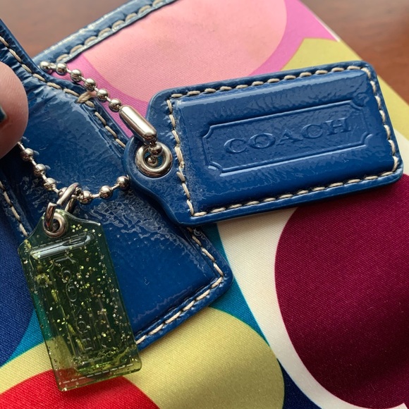 Coach Signature Scarf Print Purse Bag Beautiful! - Picture 5 of 10